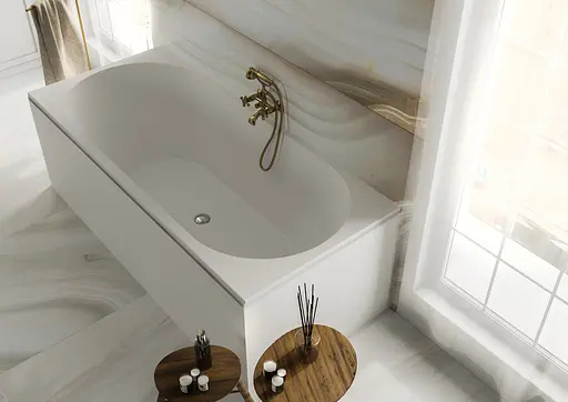 Ванна Mraggo Tasmana глянцевая из литого мрамора 1800x800x485 00312901 Белый - фото 5