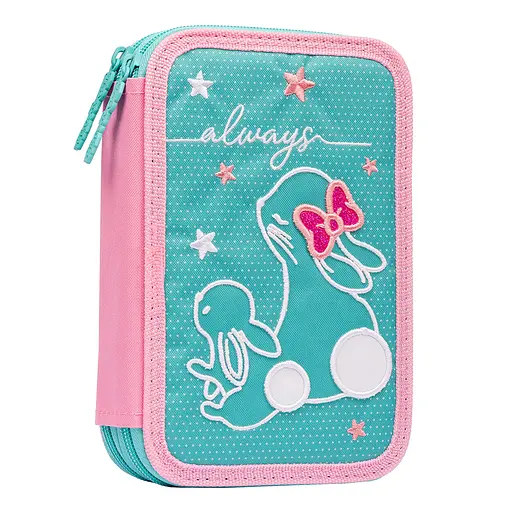 Школьный пенал твердый 1Вересня двойной HP-01 Bunny, бирюзовый - фото 1