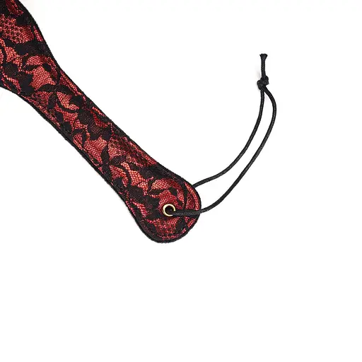 Шльопалка Liebe Seele Victorian Garden Lace and Velvet Spanking Paddle 32 см чорний з червоним - фото 4