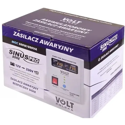 Аварійний перетворювач напруги дбж sinuspro-800e 12v/230v/800w volt Польща - фото 4