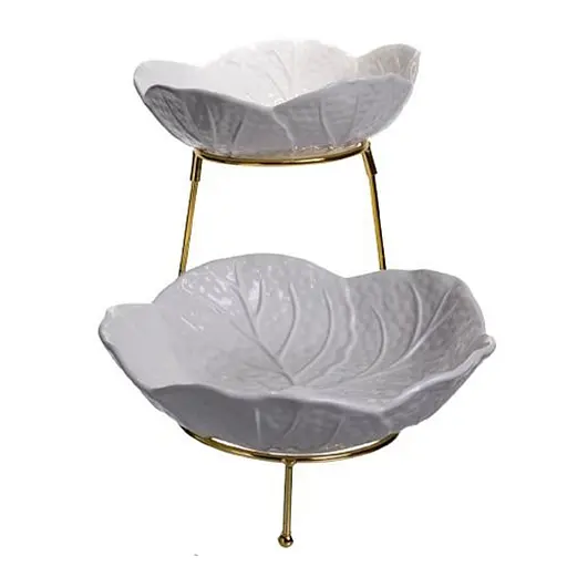 Фруктовниця порцелянова Yiwu на 2 яруси 35 х 25 х 26 см C251