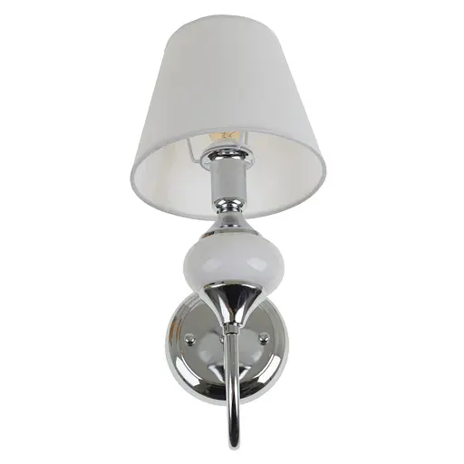 Бра Brille BKL-721W/1 E14 CH+WH настенное накладное с абажуром - фото 6