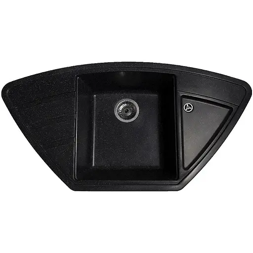 Гранітна кухонна мийка Romzha Jorum 98B Antracit (901) кутова - фото 1