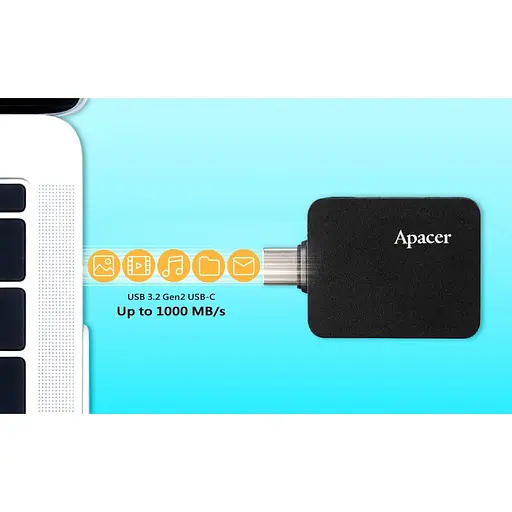Накопичувач SSD Apacer SSD AS714 1TB USB 3.2 Gen.2 Read/Write 1000MB/s Black (AP1TBAS714B-1) - фото 12
