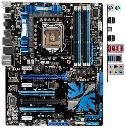 Материнская плата Asus P7P55D-E LGA 1156 (P7P55D-E) Б/У - фото 1