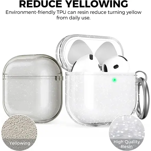 Чехол AhaStyle Silicone Case для Apple AirPods 4 Transparent Glitter (CP-WG164-CGR) [133822] - фото 2