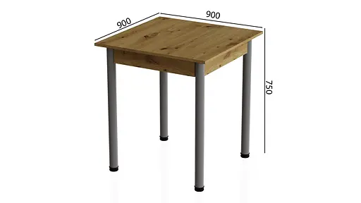 Стіл кухонний Ferrum-decor Агата 75x90x90 Сірий ДСП Дуб Артізан 16мм (FRD-105683) - фото 3