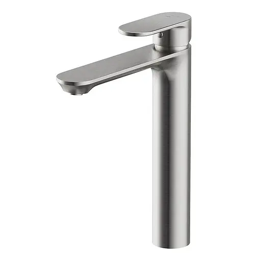 Змішувач для умивальника CREA високий одноважільний хромований для ванної з донним клапаном - фото 1