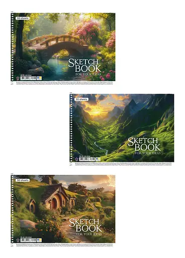 Комплект 3шт. альбомов для рисования. Альбом Школярик А4 30 л. 100г/м2 8548 4823088244038 - фото 1