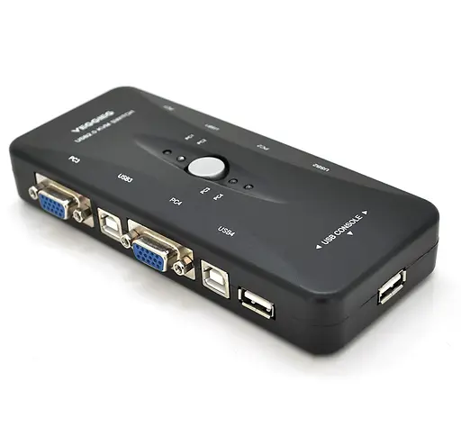 KVM Світч 4-портовий VEGGIEG K401, перемикач USB, VGA сигналу