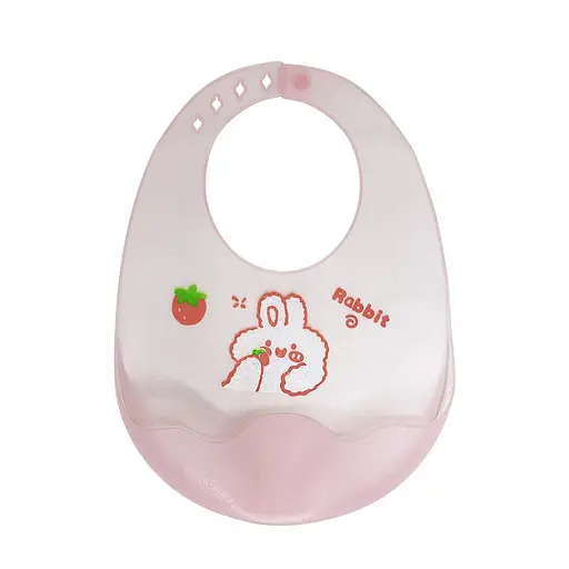 Дитячий силіконовий слюнявчик Mega Zayka MGZ-0618-4 на застібці - фото 1