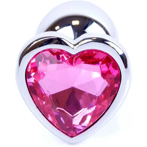 Анальна пробка Boss Of Toys Boss Series - Jewellery Silver Heart Plug Pink S, BS6400044, Срібний / Яскраво-рожевий - фото 2