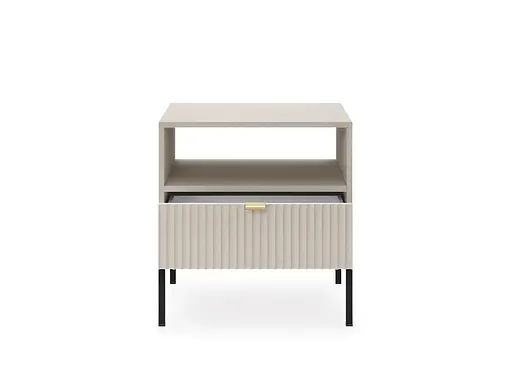 Тумба приліжкова Perfect Home Нова / Nova з 1 шухлядою і чорними ніжками S54 Кашемір (PFH-091256) - фото 2