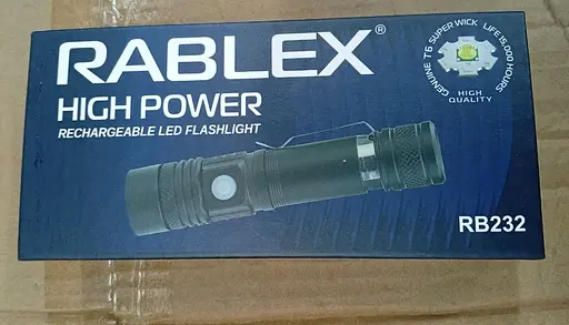 Ліхтар ручний Police RB-232 з удароміцним корпусом 3 режими бічна кнопка акумулятор 18650 Чорний - фото 4