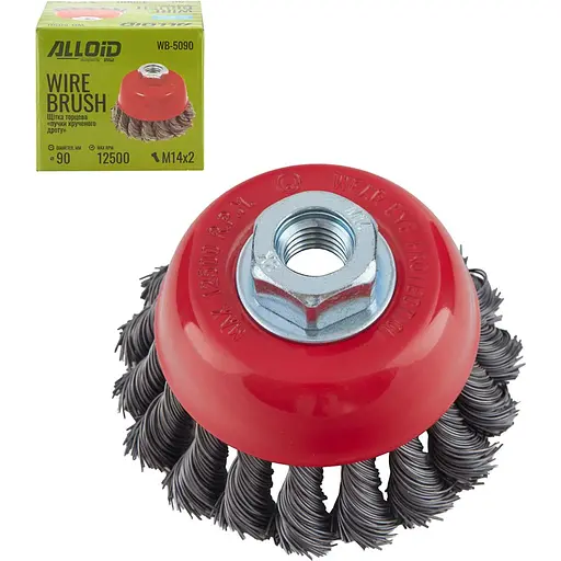 Щітка торцева Alloid Building Tools кручений дріт 90 мм (WB-5090) - фото 2
