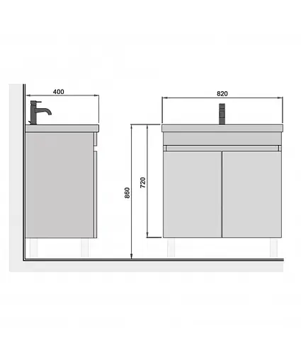 Тумба Мойдодир Urban 80-U з умивальником Sempre 80 Білий універсальна Білий - фото 5