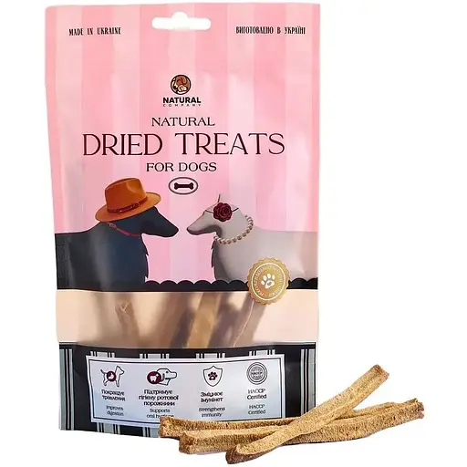 Ласощі для собак Natural м'ясні смужки з курятини 100 г