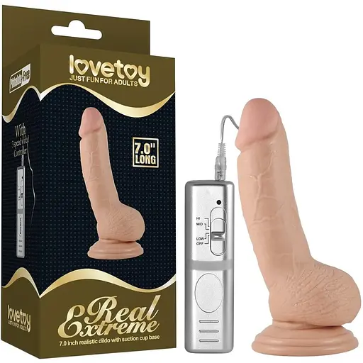 Реалістичний вібратор Lovetoy Real Extreme 17.7 см тілесний