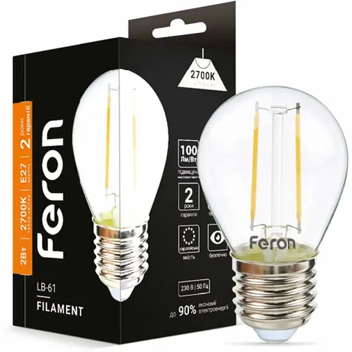 Світлодіодна лампа Feron LB-61  G45 230V 2W  E27  2700K (1865)