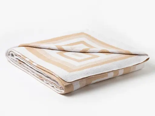 Ковдра бавовняна Vladi Греція 170х210 біло-бежева (101711101) - фото 1