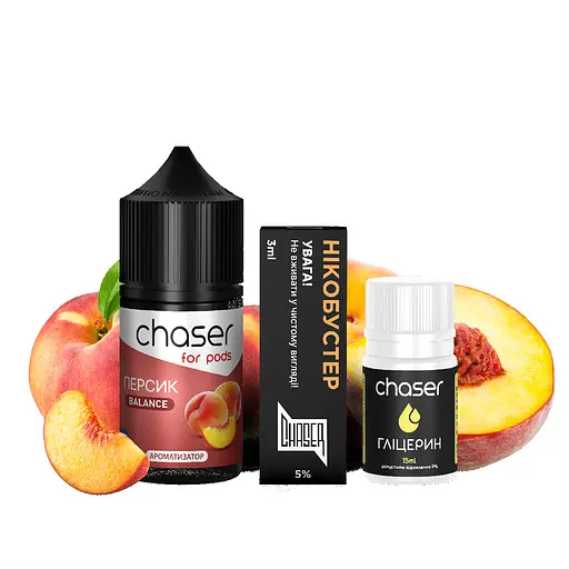 Набор компонентов для самозамеса солевой заправки CHASER For Pods BALANCE NEW 30 мл Персик, 0-50 мг (15627)