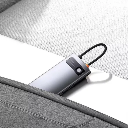 USB-Хаб Baseus Metal Gleam Series 4-in-1 (4xUSB3.0) gray (WKWG070013) - фото 5