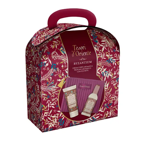 Подарунковий набір Tesori d'Oriente з косметичкою Візантія тв 100 мл крем д/тіла 75 мл косметичка