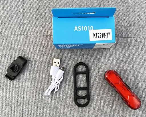 Велосипедный фонарь задний аккумуляторный AS1010 габаритные огни вело фара красный свет 4 режима - фото 6