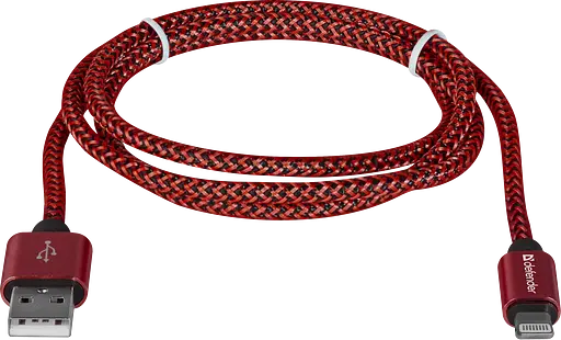 Кабель USB AM-Lightning M, 1.0м, красный, 01-03T PRO Defender - фото 2