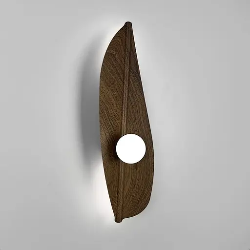 Природне бра у формі витонченого дерев'яного листка 42х13 см Арт. AAC03/420 Line F - фото 3