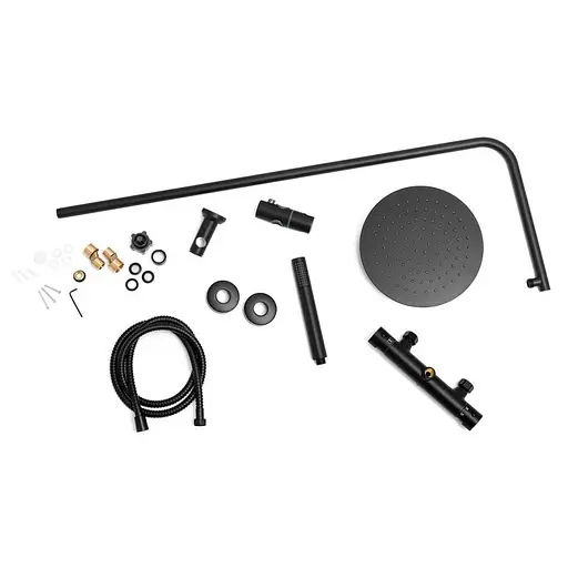 Душова система Yoka Ferra 25 Black з термостатом BP.FERRA-THERM-25-BLK, Чорний матовий - фото 11