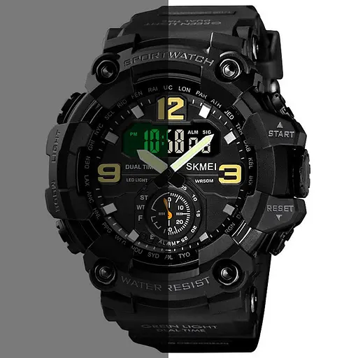 Наручний годинник чоловічий Skmei 1637 Black, 1637BK (18438) - фото 3