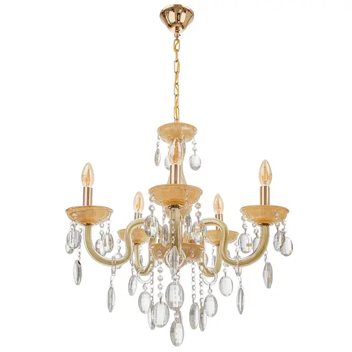 Люстра свічка Brille підвісна кришталева E14 40W G (BCL-382S/5)