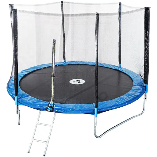 Батут Atleto 465 см с защитной сеткой и лестницей.
