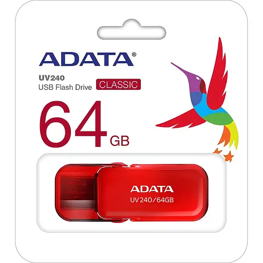 Флеш-накопичувач Adata Flash 64Gb USB 2.0 AUV 240 Red (AUV240-64G-RRD) - фото 3