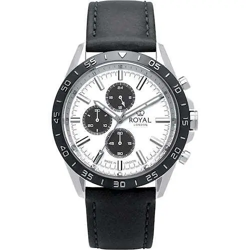 Мужские водонепроницаемые наручные часы Royal London 41411-02 кварцевые с кожаным ремешком
