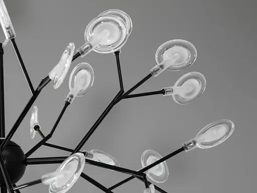 Эклектичная, впечатляющая подвесная люстра "Светлячок", 45 ламп, черная - фото 4