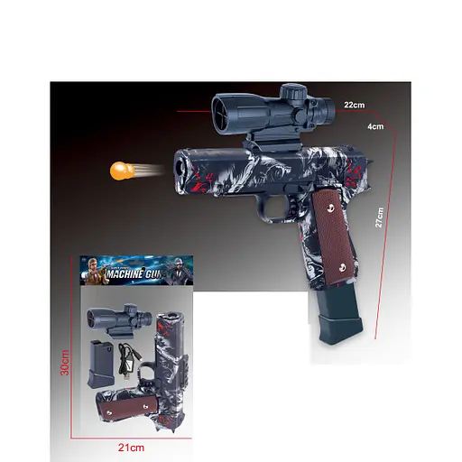 Пистолет, 22 см, аккумулятор, пластиковые пули, USB-зарядка, 999-18-BB - фото 2