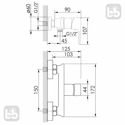 Змiшувач для душа хром Imprese Jaro f03307301AA Хром - фото 2