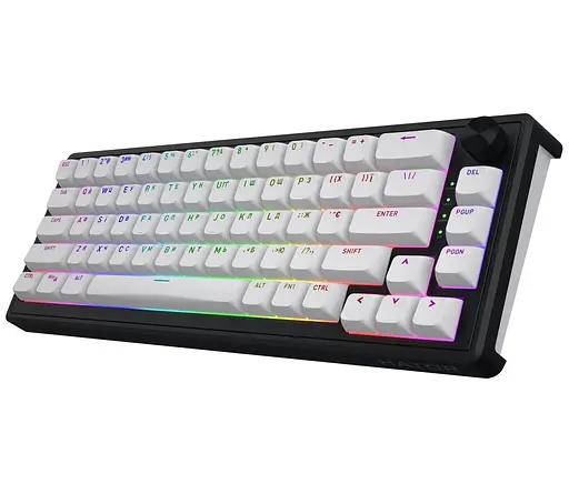 Клавіатура ігрова механічна HATOR HTK-3160-UA Skyfall 65 Wireless Aurum Sterling Switch USB, 2,4 ГГц, BT 5.3 Black-White - фото 3