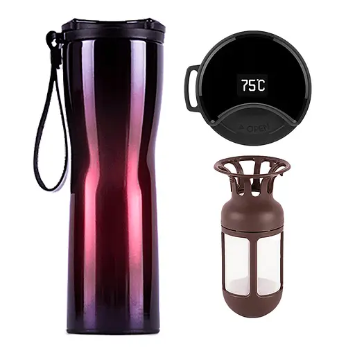 Термокружка Xiaomi Kiss Kiss Fish MOKA Smart Coffee Tumbler 430 мл Purple