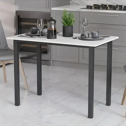 Стіл універсальний Knap Ferrum-decor 750x1000x600 Чорний метал ДСП Білий 16 мм (FRD-106338)