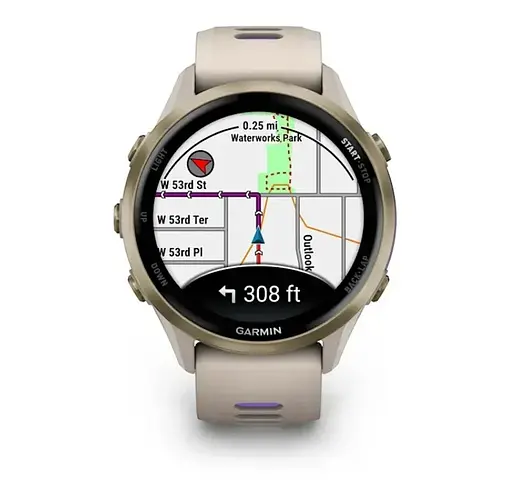 Смарт-часы Garmin Forerunner 970 French Gray Soft Gold Titanium with French Gray/Translucent Indigo Silicone with Soft Gold Buckle (010-02969-62) - фото 2