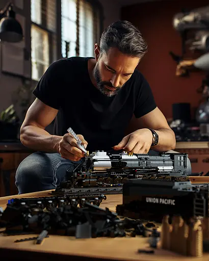 Конструктор Nifeliz Локомотив "Big Boy" з підставкою (NF10263) - фото 6