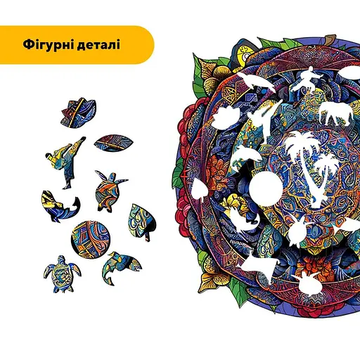 Пазл деревяний Мандала Черепаха, А2, Деревяна коробка 300+ елементів - фото 3