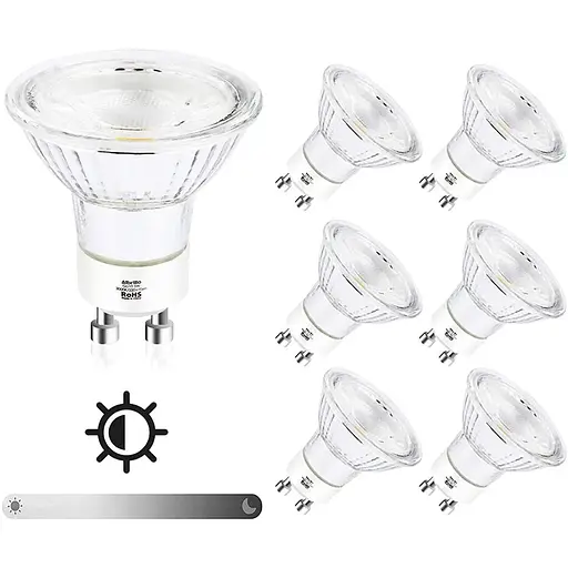 Світлодіодні лампи Albrillo GU10 5 Вт, 400 люменів, холодне світло 3000 К, еквівалент галогенної лампи 40 Вт
