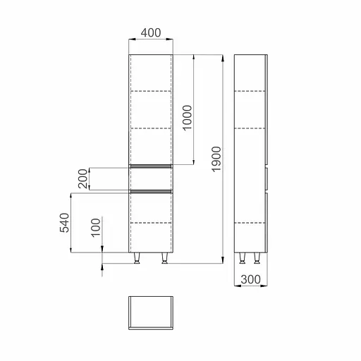 Пенал підлоговий Sanwerk "Амата" 40 білий правий MV0000785, Білий - фото 5