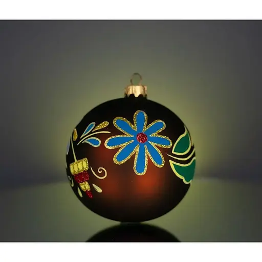 Набір ялинкових прикрас Різдвяні історії Опішнянський розпис 3 кулі скло (4820001154887) - фото 5