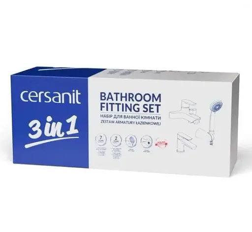 Комплект змішувачів для ванної кімнати Cersanit Cari B245 S601-125 з душовим набором Lano 3в1 30412 - фото 9