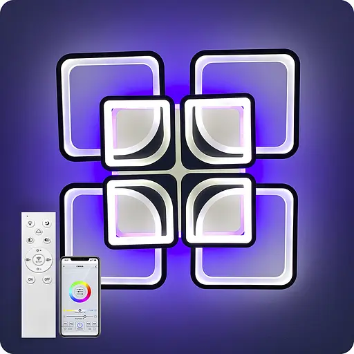 Люстра светодиодная 517 Light 3color с пультом 240Вт Черный (01758) - фото 12